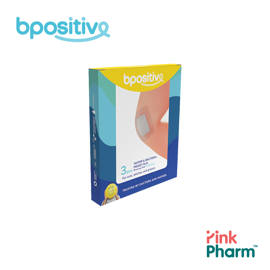 BPositive Water & Bacteria-Proof Film Dressing + Pad (5 x 7cm)