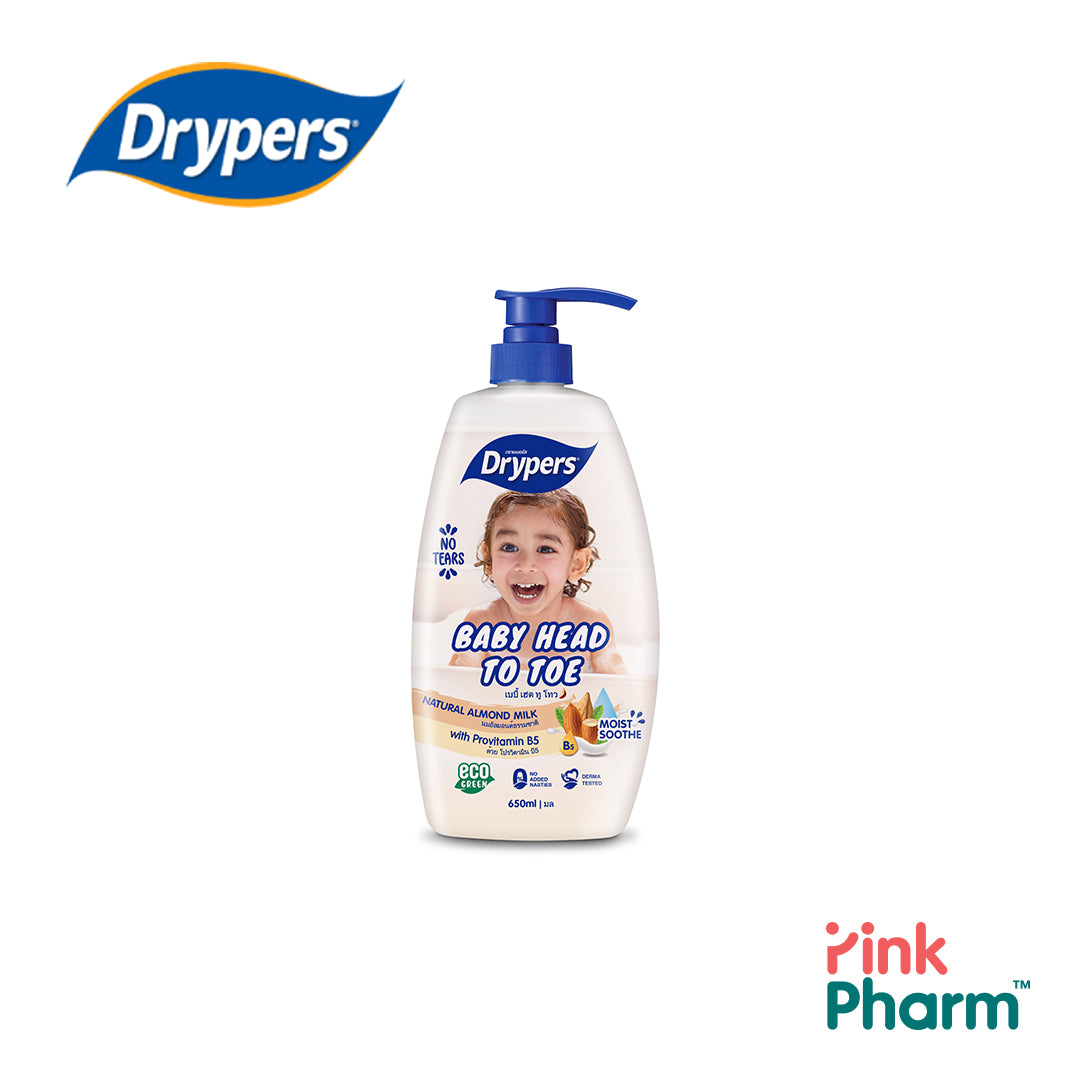 Drypers Baby Head to Toe Almond Milk - 650ml