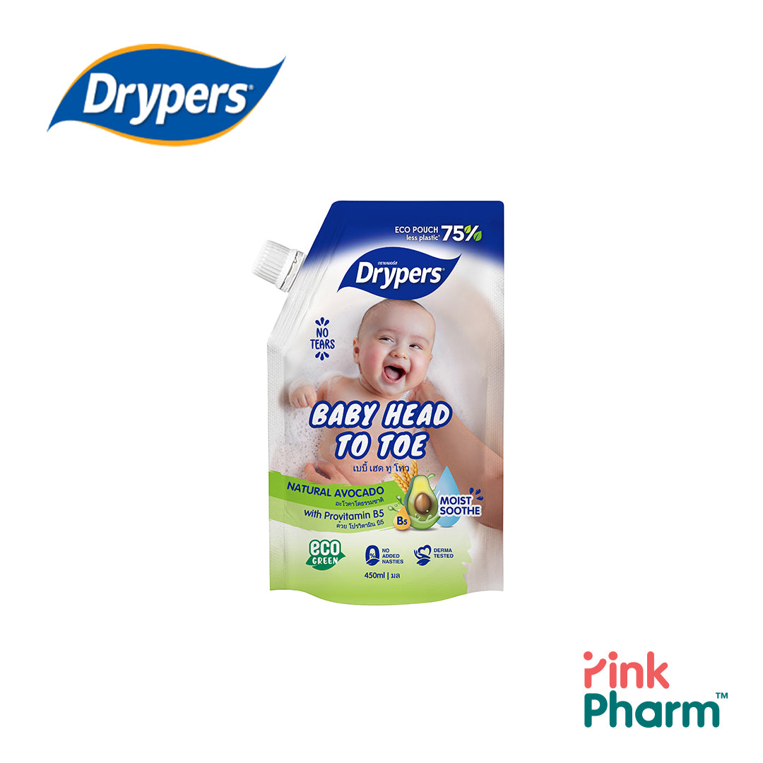 Drypers Baby Head to Toe (Avocado extract) - 450ml (Refill Pack)