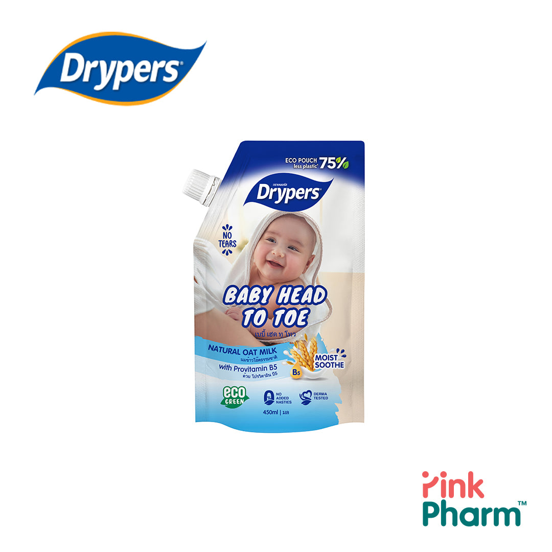 Drypers Baby Head to Toe Oat - 450ml (Refill Pack)