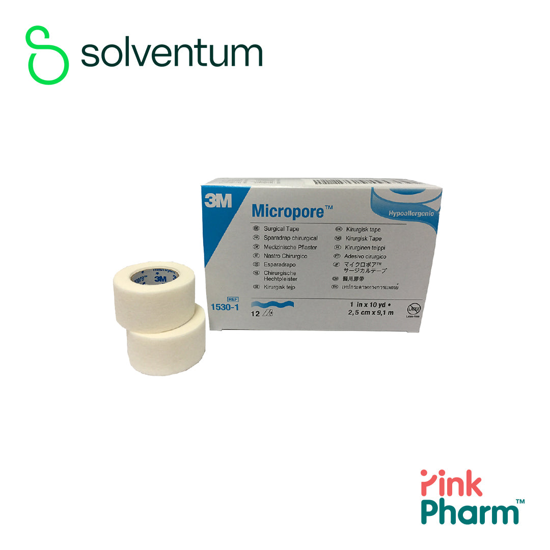 3M Micropore Hypoallergenic Tape 1530-1 1inch w/o dispenser