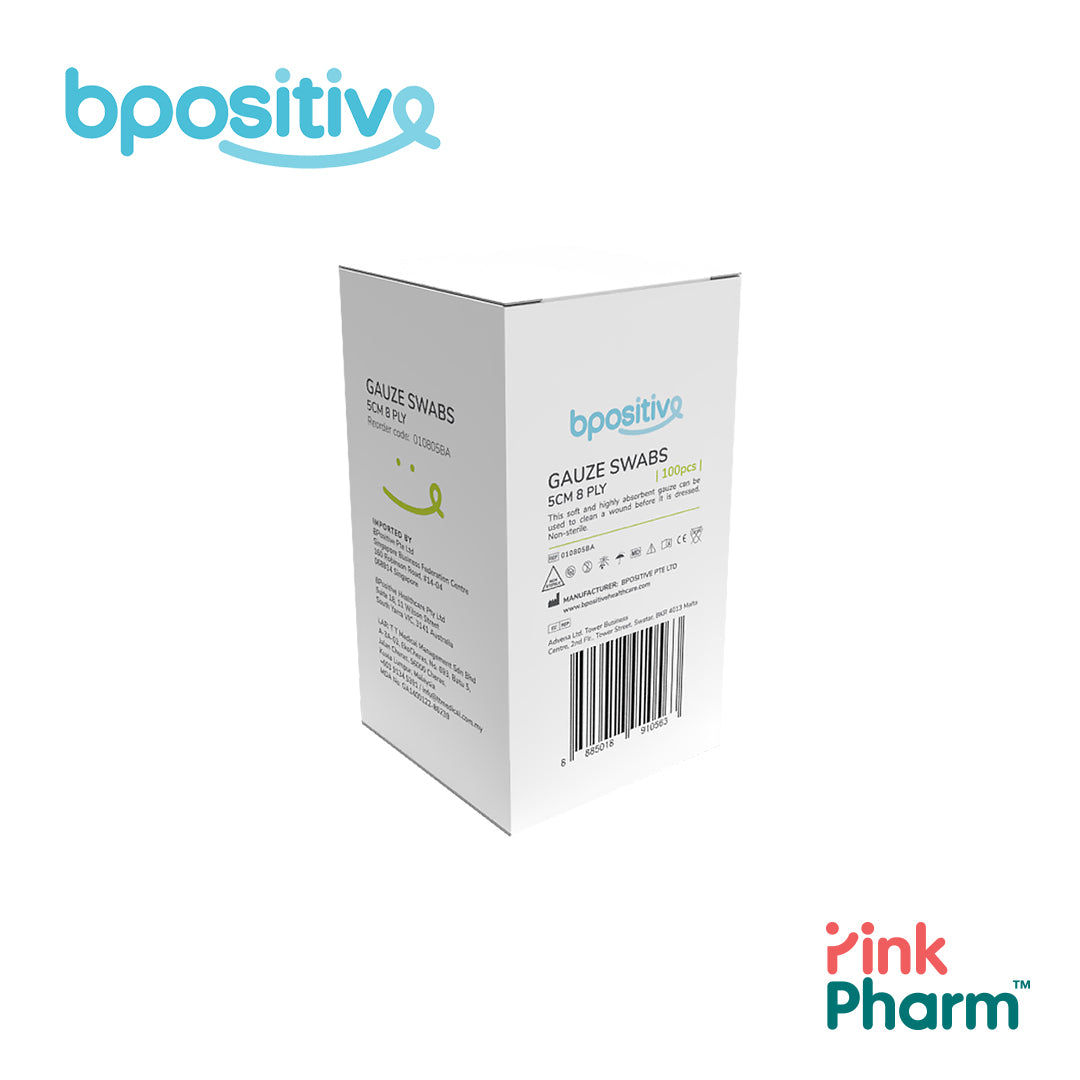 BPositive Non-Sterile Gauze Swabs 5 cm (8ply)